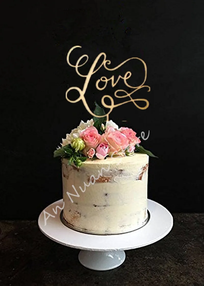 Топпер для торта Love со знаком сердечка дерева Одежда свадьбы дня рождения торт