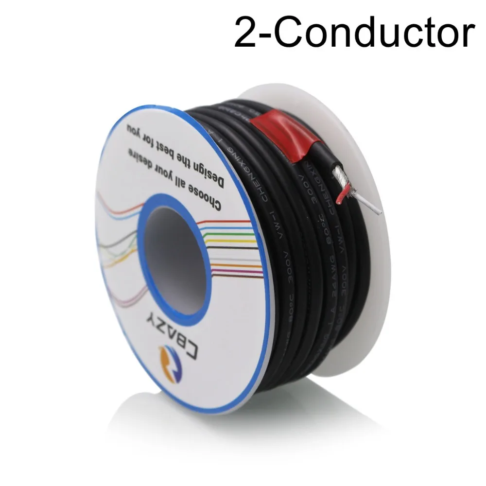 2C-Black-8M-UL 2547 24 AWG многожильный кабель управления медный, экранированный аудионаушники с кабелем Кабель сигнальной линии