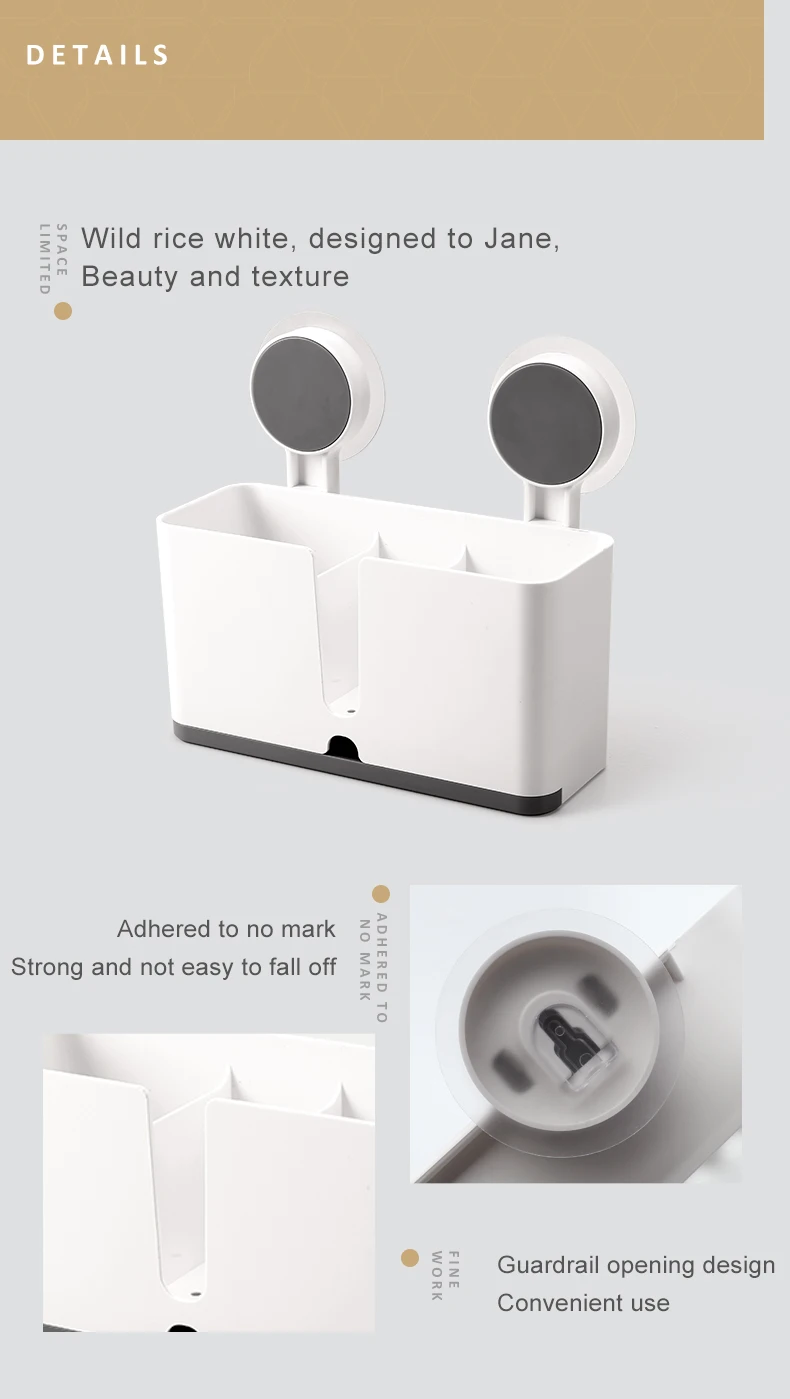 Bathroom Shelf Adhesive Storage Rack Toothbrush Holder Shaver Rack Organizer Wall Hanging Brushing Teeth Toothpaste Rack