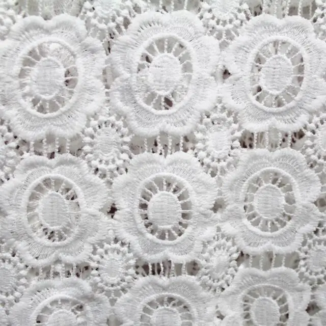 1 ярд белая высококачественная африканская кружевная ткань из гипюра для шитья