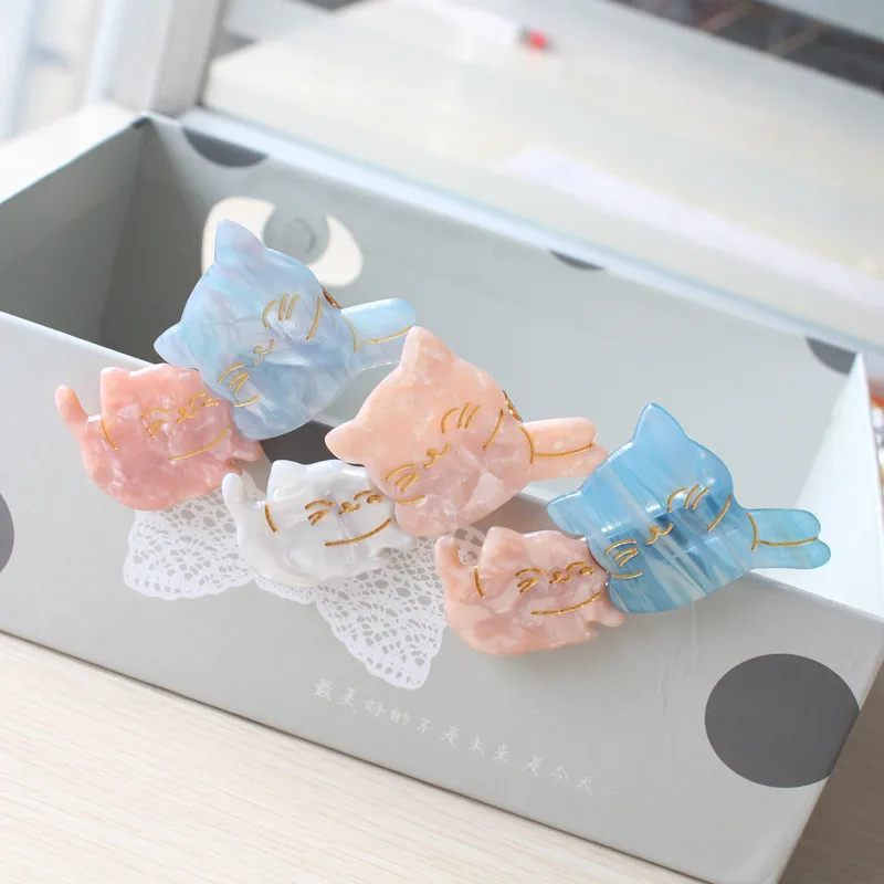 Взрослых заклинание кошка Hairpins20pcs мультфильм кошка дети заколки для волос женские головные уборы милые девушки Ацетатный лист заколки для волос