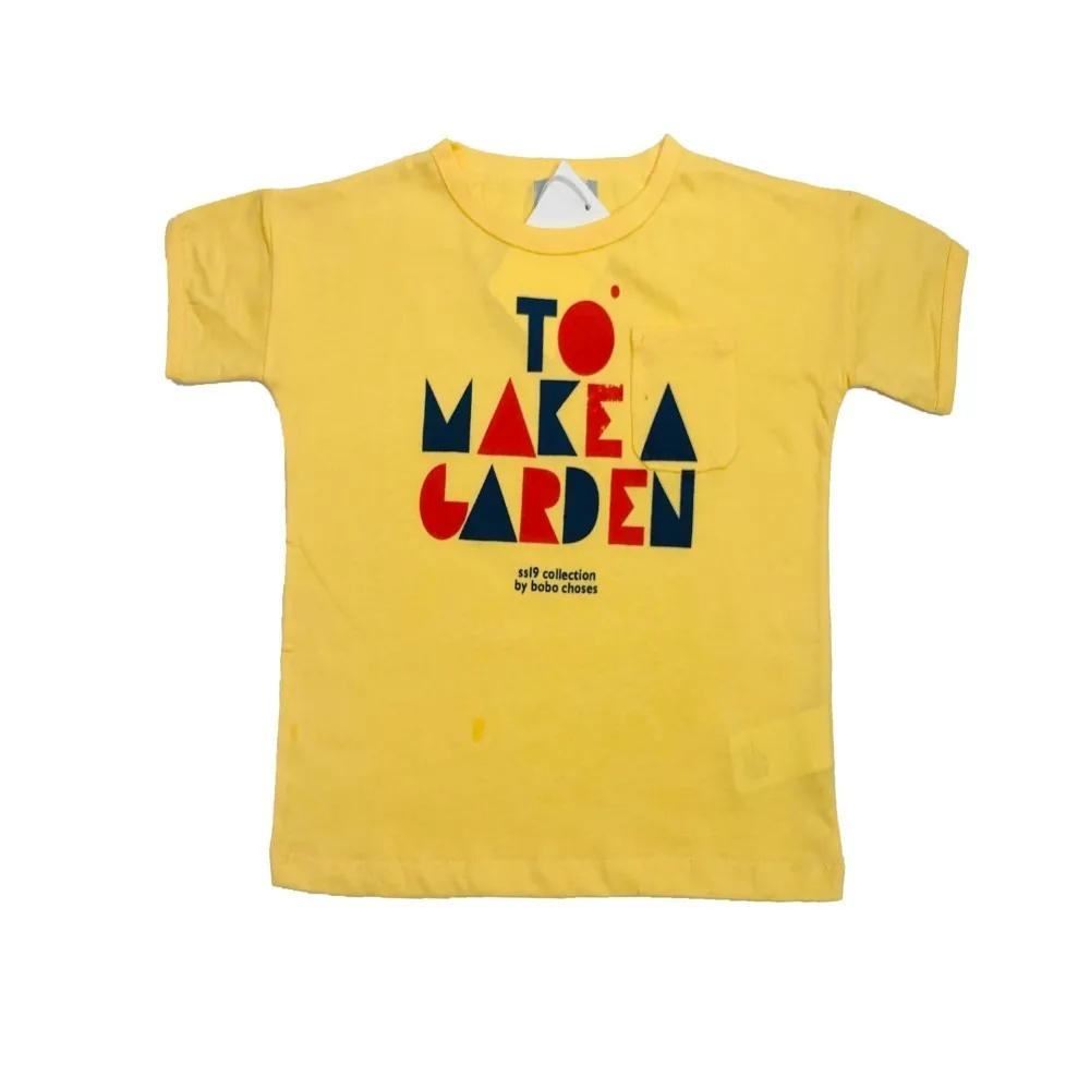 yellow letter Детские футболки Коллекция года, BC, летние оранжевые футболки с коротким рукавом для мальчиков и девочек, модные хлопковые футболки для малышей - Цвет: yellow letter
