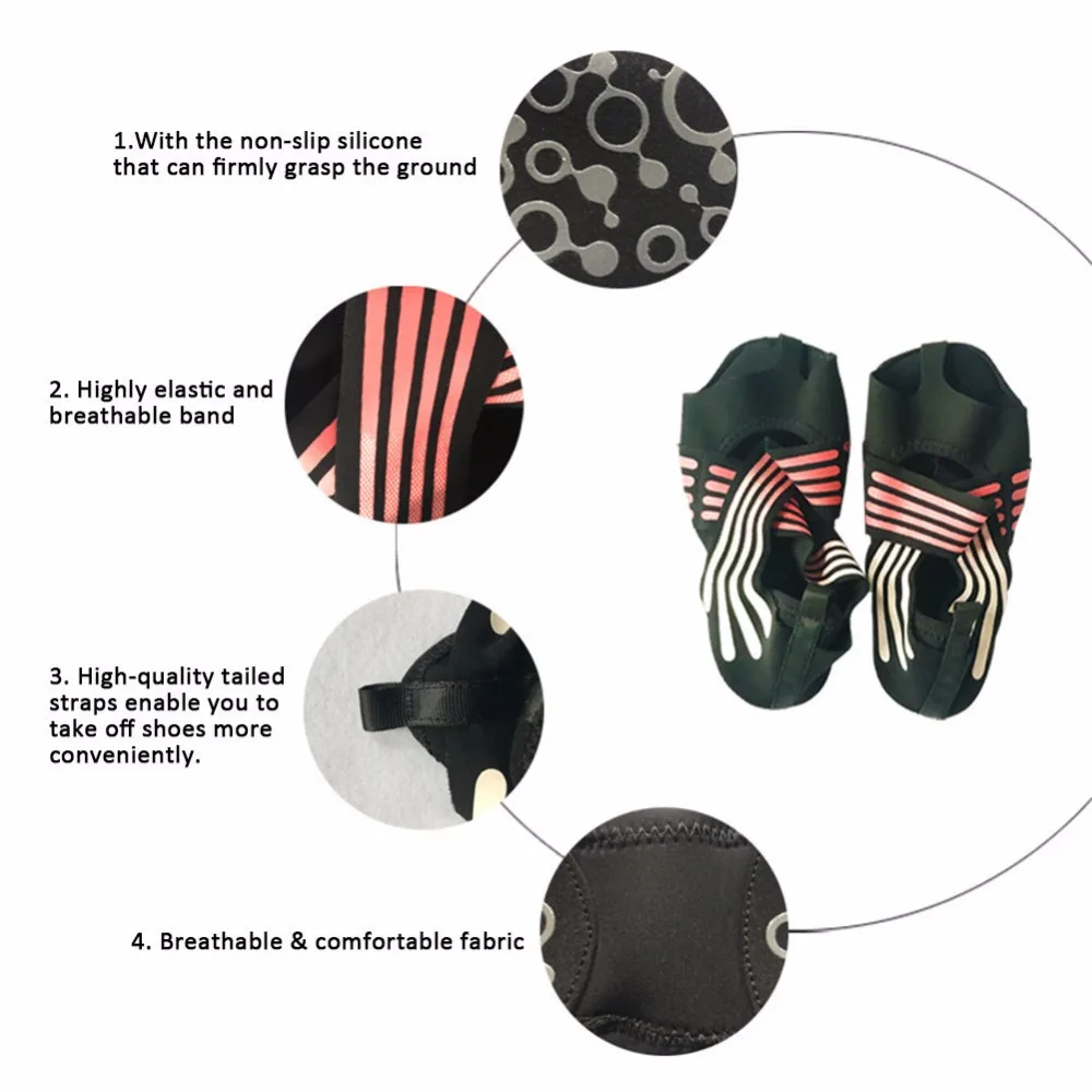 

Yoga Socks Insoles Ballet Non-slip Sport Pilates Socks Five Finger Toe Insole Women Barre Soft Wrap Dance Training Sock Shoes