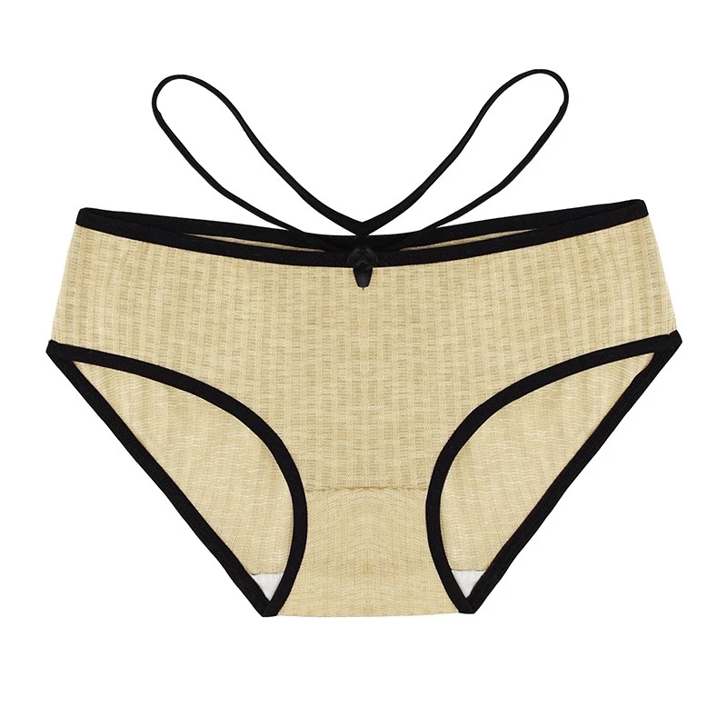 Beige Нижнее белье для женщин, хлопковое нижнее белье для девочек, Женские повседневные трусы, сексуальное женское нижнее белье, дышащие сексуальные трусики - Цвет: Beige