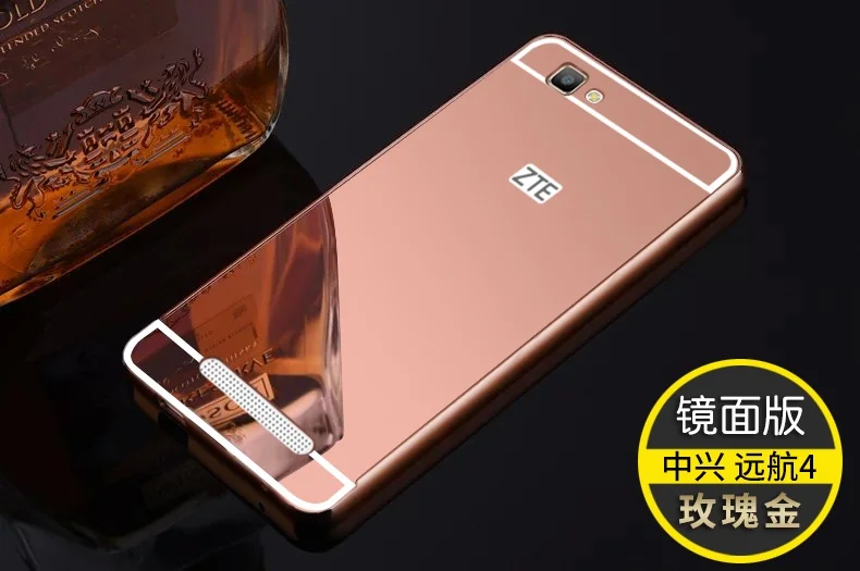 Для ZTE Blade A610 чехол BA610 покрытие зеркало алюминиевый металлический бампер рамка +