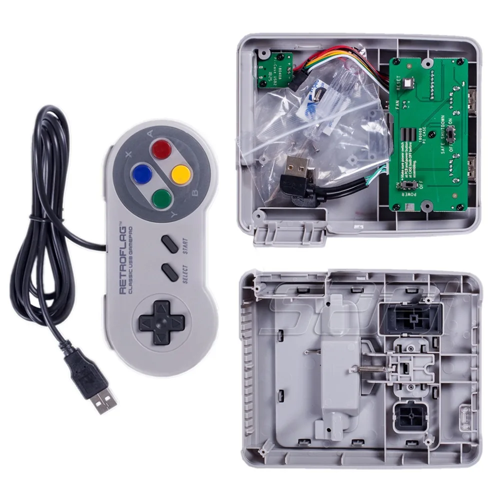 52Pi Retroflag чехол SUPERPi-J NESPi чехол комплект с дополнительным игровым контроллером для Raspberry Pi 3 B Plus/3/2B