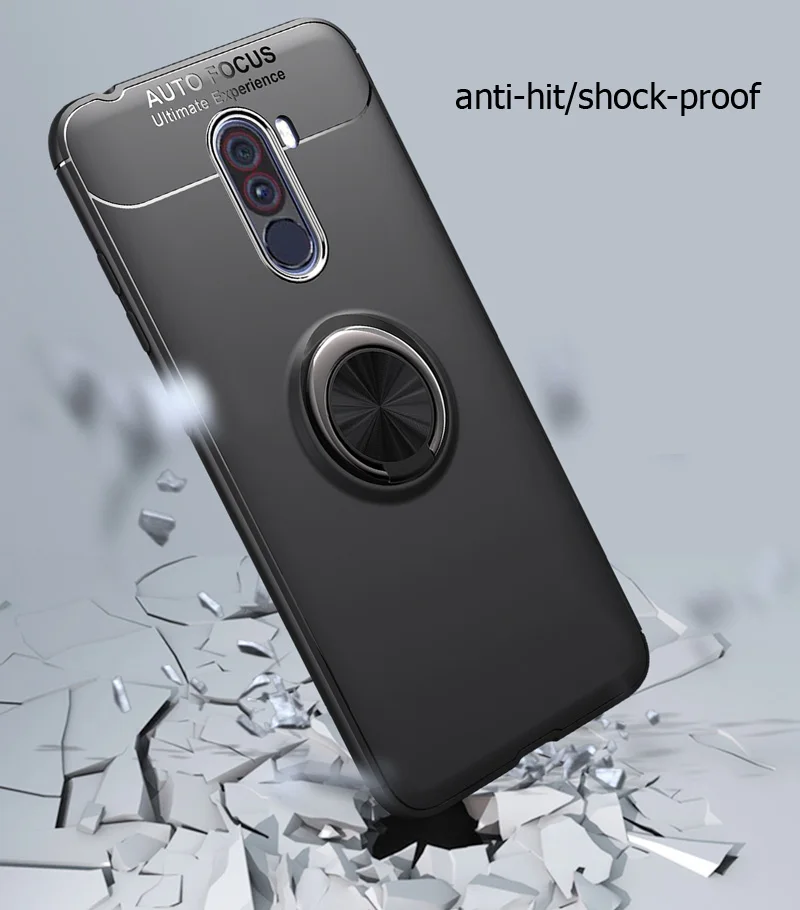 Автомобильный магнитный чехол для Xiaomi Pocophone F1 Poco кольцевой держатель на палец