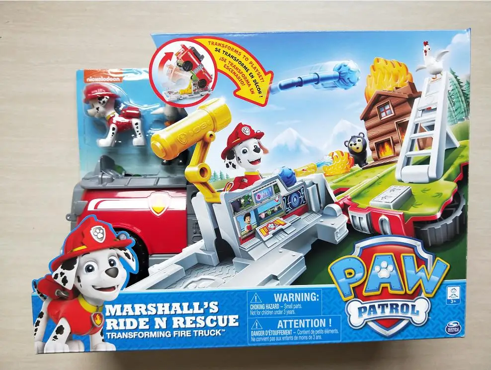 Горячая Подлинная Paw Patrol chase marshall's ride n rescue/Автомобильная фигурка оригинальная коробка
