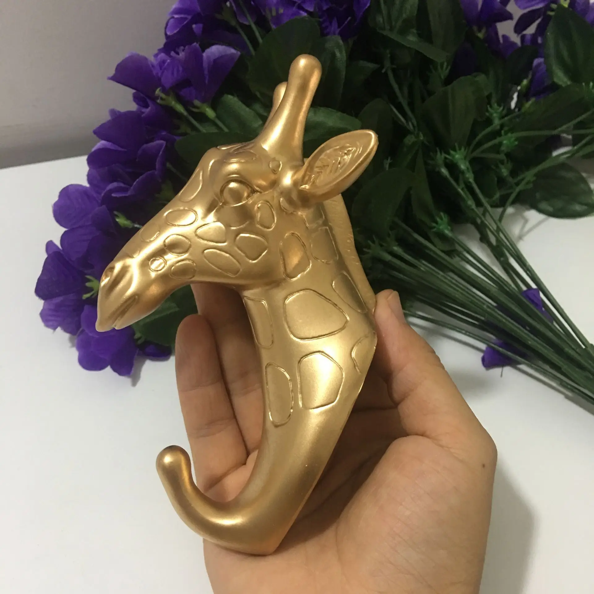 gold giraffe ROTOCAST материал светильник Защита окружающей среды животное крюк украшение дома настенный хранения носорог моделирование настенный подвесной - Цвет: gold giraffe