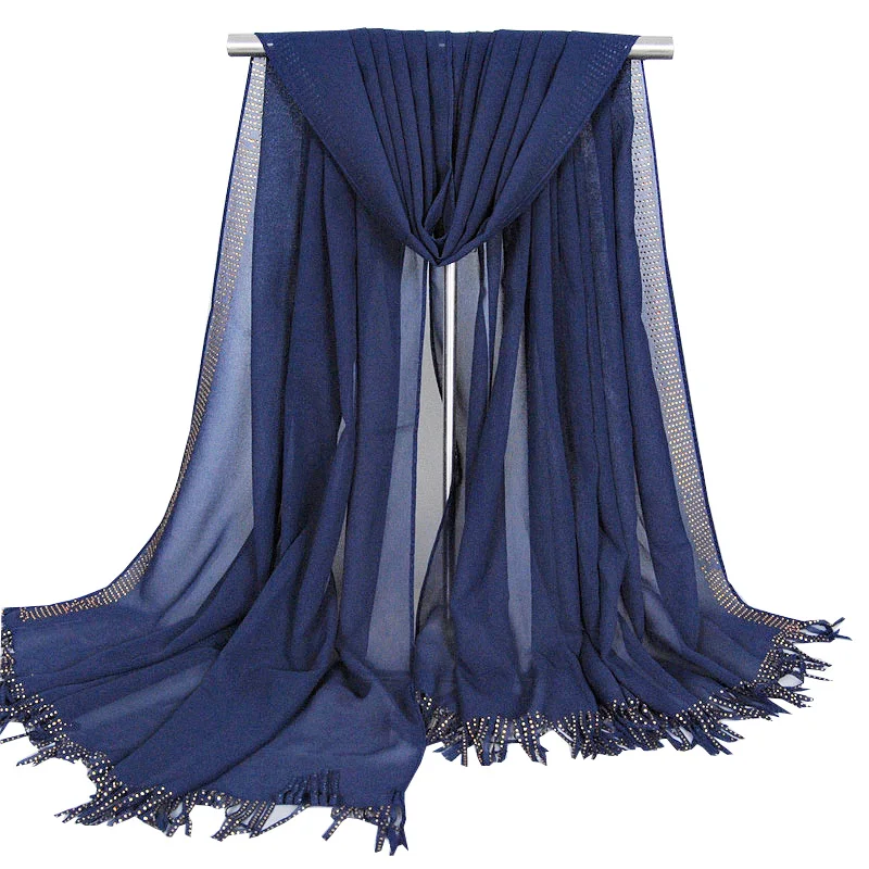 Женский мусульманский хиджаб шарф шали кисточки мусульманская вечеринка