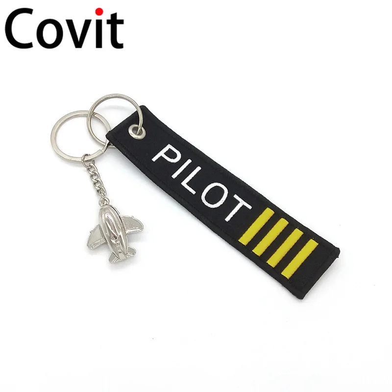 Металлический маленький брелок для ключей самолета Авиатор бордюр красный