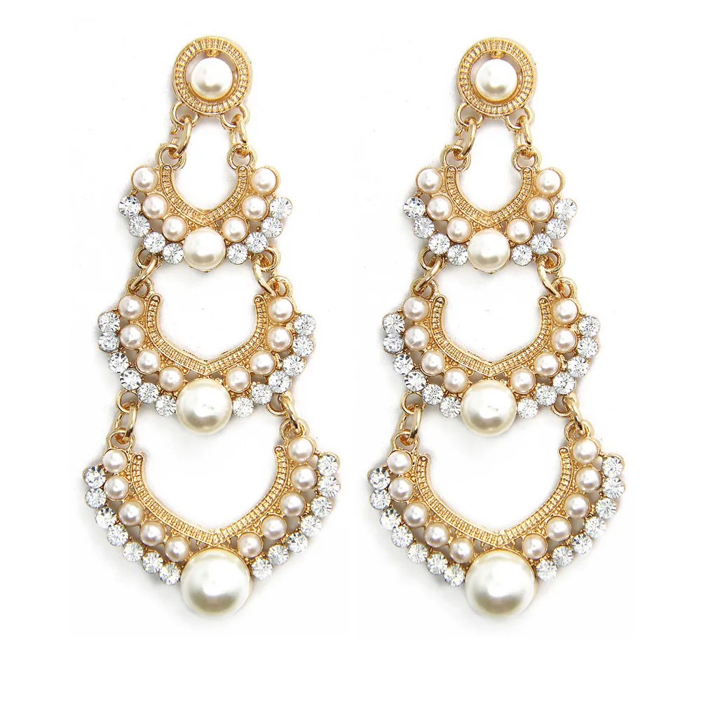 Элегантные индийские серьги Дешевые Ювелирные изделия полный жемчуг сердце