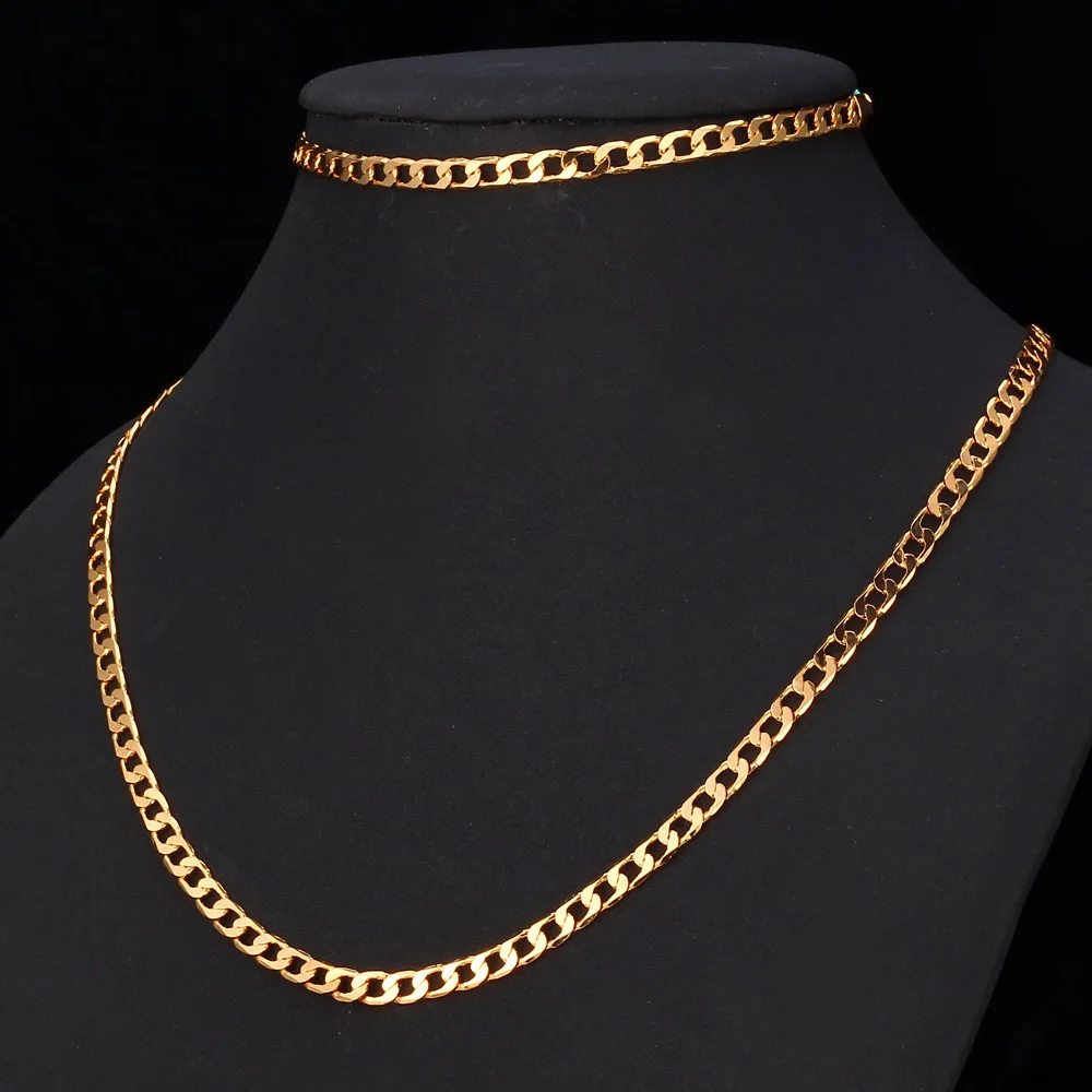 Комплект ювелирных изделий для мужчин и женщин стильное ожерелье браслет в стиле