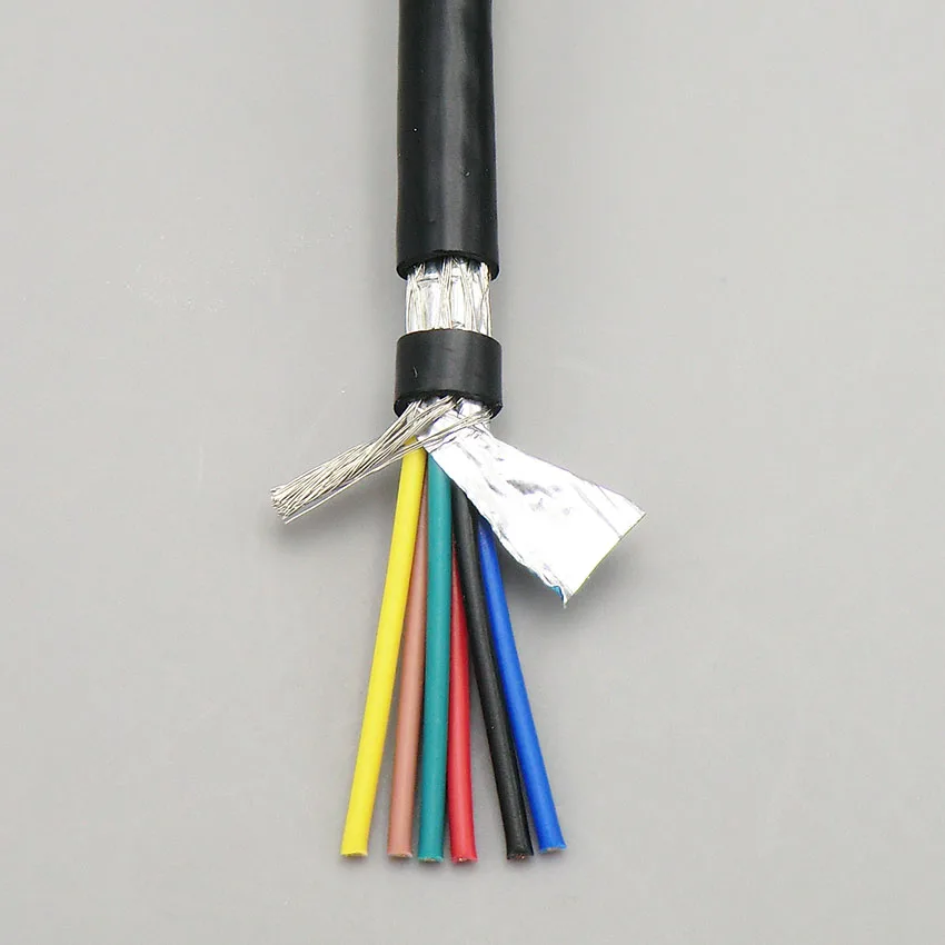Экранированный кабель в оболочке 6, 8 ядер 0.2mm м² с чистой бескислородной медной Гибкий двойной щит сигнала управления провода RVVP