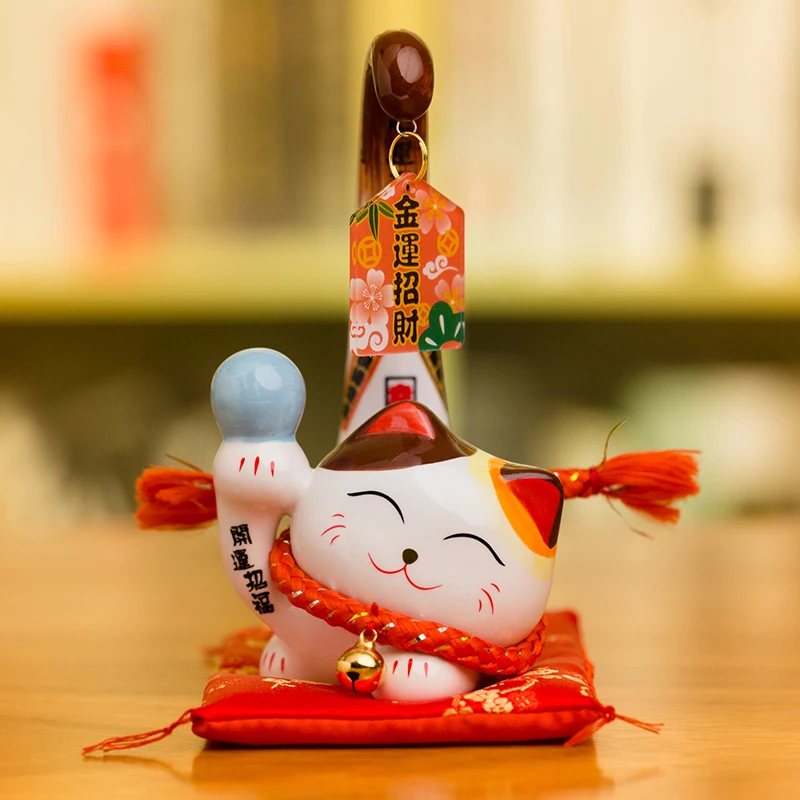 1 шт. японский стиль Maneki Neko керамический счастливый кот мультяшная кошка с
