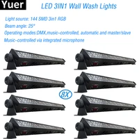 8pcslot new stage light rgb 3in1 led wall wash light dmx led bar dmx line bar wash stage light for dj indoor horse race lamp