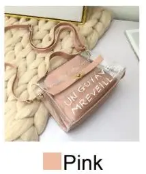 Розовый Женская сумка Прозрачная желе сумка bolsa feminina сумка-мессенджер borsa donna модные malas de senhora сумки через плечо torebka - Цвет: Розовый