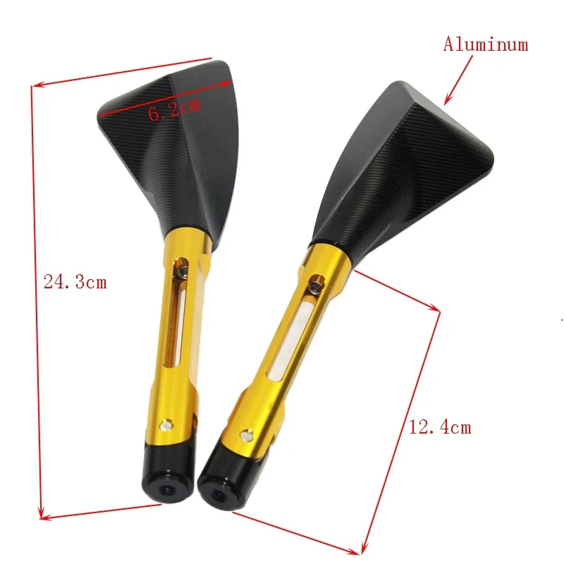Triangle Gold pacewker-алюминиевое мотоциклетное боковое зеркало заднего вида для Kawasaki z750 honda yamaha Suzuki Ducati - Цвет: Triangle Gold