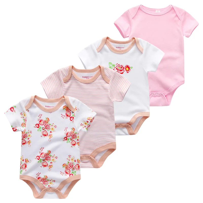 Clothing Sets4903 Kiddiezoom/ Одежда для новорожденных девочек 0-12 месяцев, комплекты одежды из 4 предметов, Roupas de малыш Bebe, Одежда для новорожденных малышей, хлопковые топы - Цвет: Clothing Sets4903