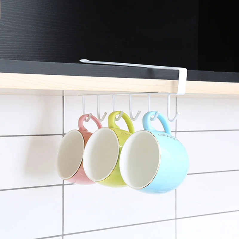 Вешалка для шкафа под 6 крючков шкаф хранения кухонного полка крючок DC156|Крючки и