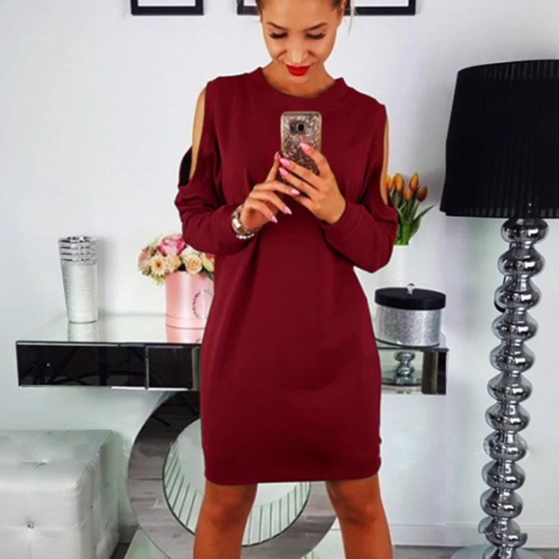 Женское Бандажное платье Новая мода мини сексуальное с открытыми плечами