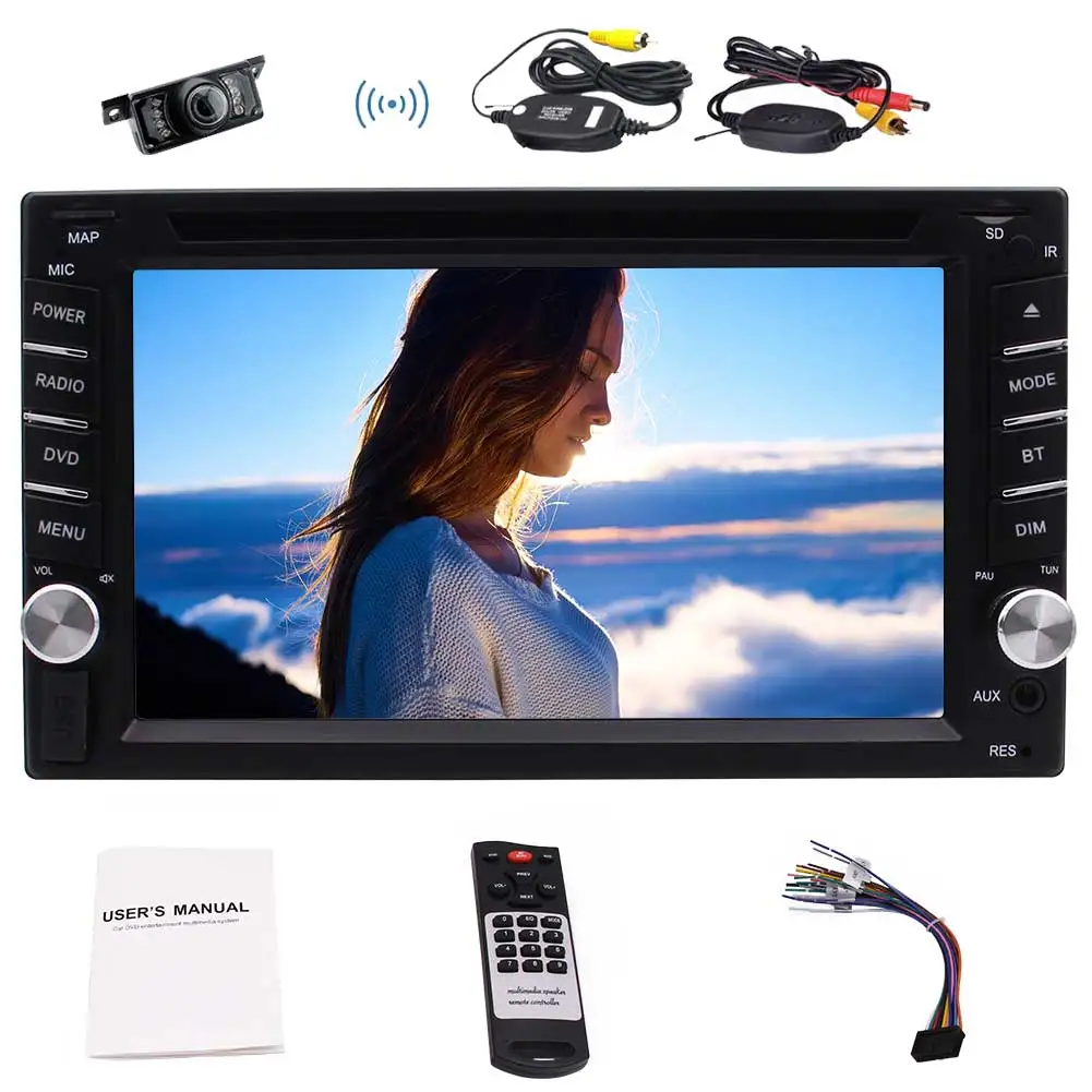 Беспроводная камера в комплекте 2Din автомобильный DVD CD плеер 8 ГБ gps карта FM/AM