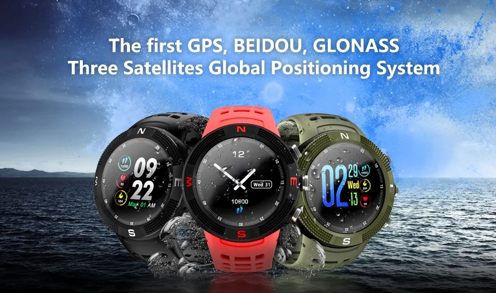 Открытый gps позиционирования спортивные умные часы с IP68 водонепроницаемый