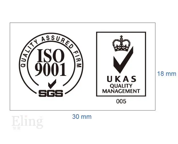 10000pcs 30x18mm ISO 9001 SGS UKAS Sign Self-Adhesive Paper Label Sticker, Item No. FA14