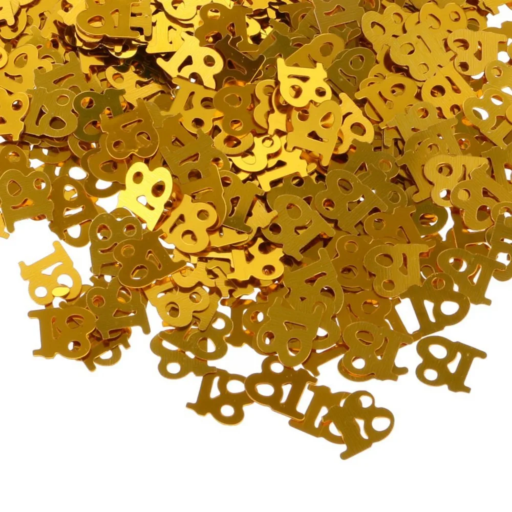 15g/2 packs Metallic Birthday Age Anniversary Year Table Number Confetti 16 18 30 40 50 60 Golden | Дом и сад