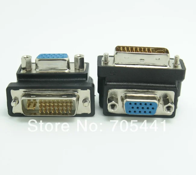 Высококачественный переходник с прямым углом DVI 24 + 5 папа на VGA мама M/F|dvi 24|vga