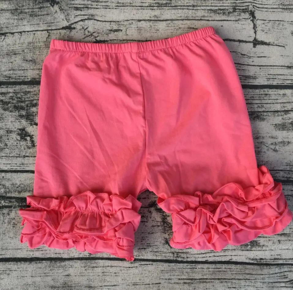 

2017 toddler bulk coral boutique summer Soft Kids Cotton Ruffled Shorties Girls icing ruffle shorts