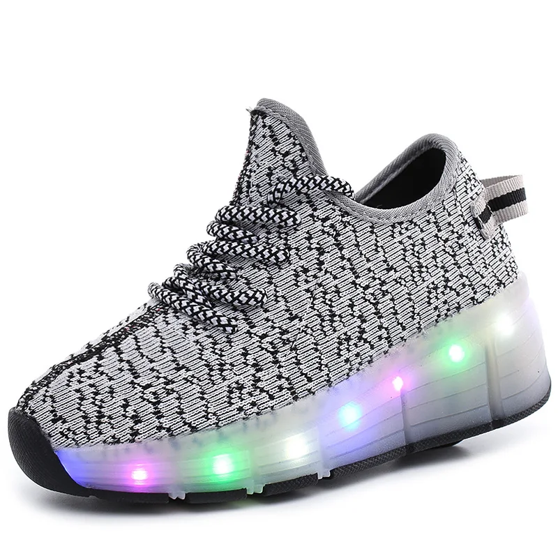 Size 29-40 Children LED light sneakers wheel boy Girl roller skate casual shoe with girl zapatillas zapatos con ruedas | Детская одежда