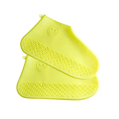 yellow Shoe Cover Outdoor Children Adult Non-slip Waterproof Silicone Shoe Covers Thick Wear-resistant Rain Boots Reusable Easy Clean - Цвет: yellow