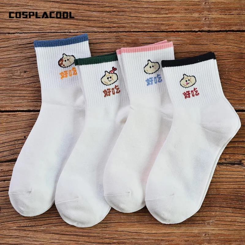 Носки женские Мультяшные 4 стиля с рисовыми шариками|art socks|socks koreansocks pattern |