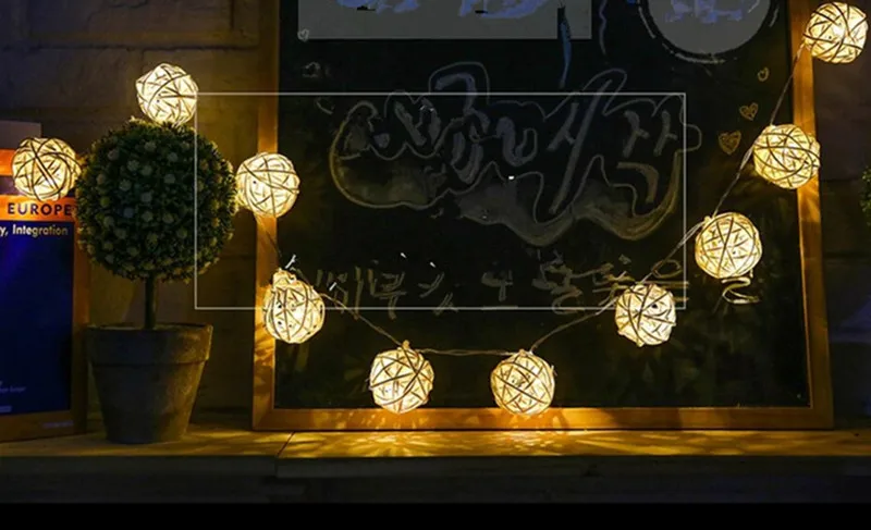 Osiden ротанга мяч Гирлянды светодиодные свет 5 м 20Led теплый белый фея света праздник света для партии Новогодние товары Свадебные украшения