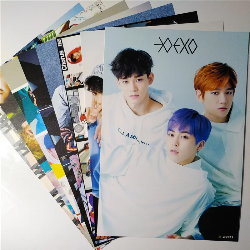 8 *(42x29 см) постеры EXO наклейки на стену подарок KPOP EXO|Наклейки стену| |