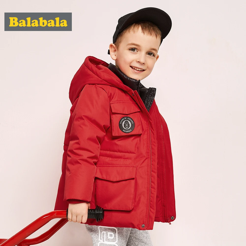 Balabala зимняя куртка для мальчика Детское пальто с утиным пухом детская теплая