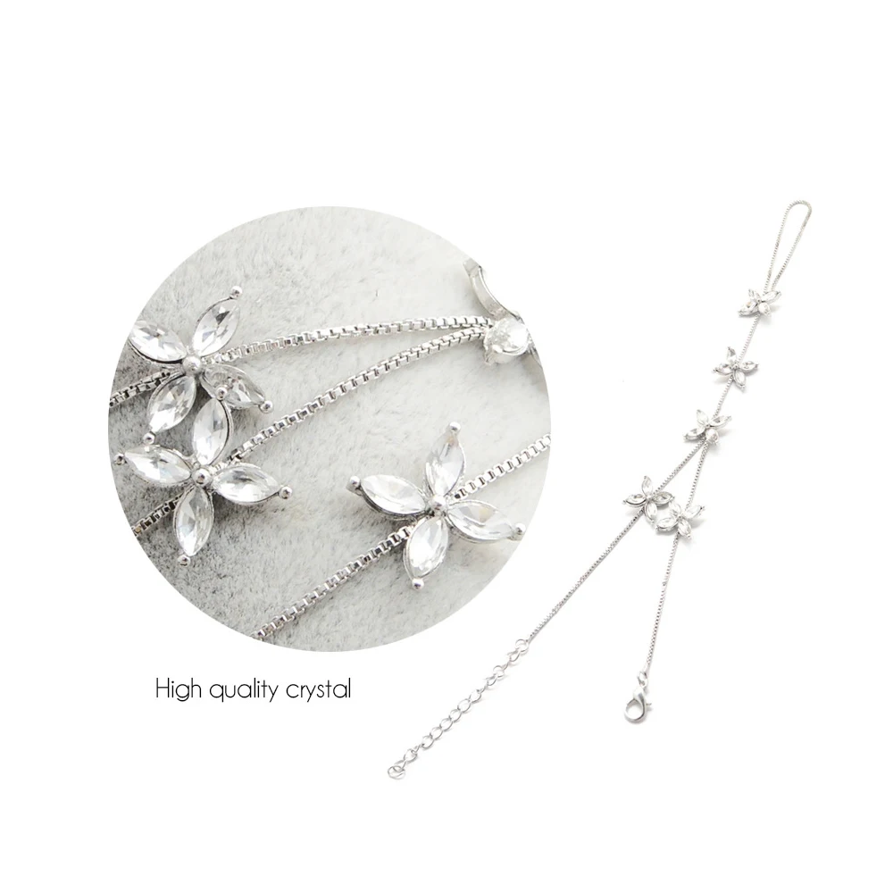 Женские Классические хрустальные цепочки Клевер прямые варежки Браслет