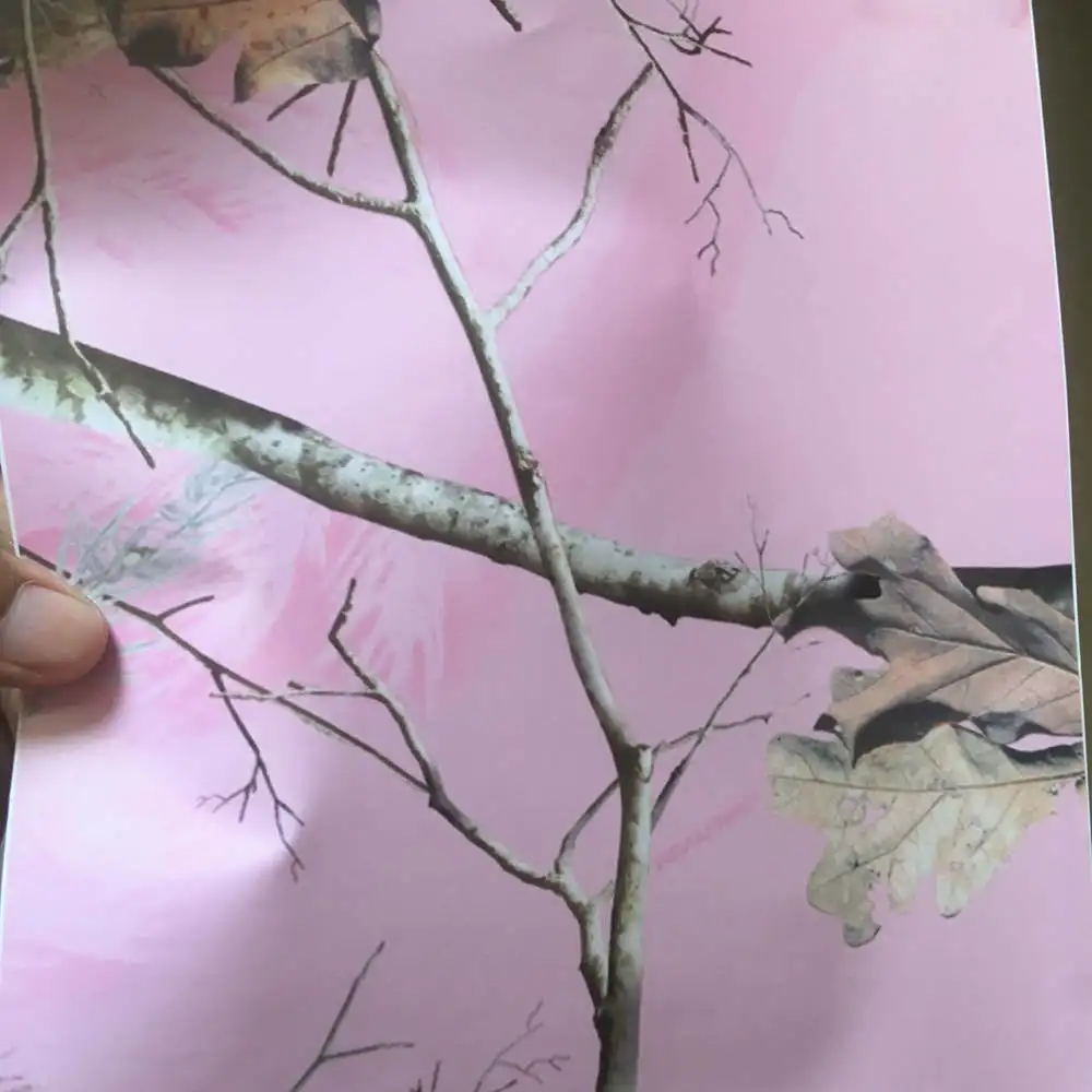 Розовая камуфляжная виниловая пленка Mossy с дубовой травой для обмотки автомобиля