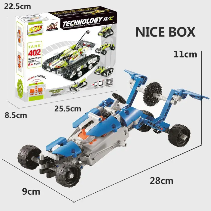 190 шт. DIY блоки Набор R/C 10 в 1 гоночные автомобили Строительные кирпичи