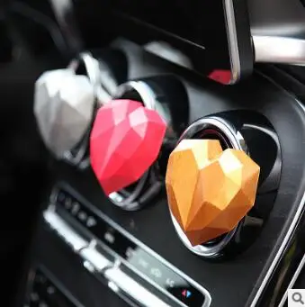 Geometry Loving Heart Aromatherapy Clip Expansion Incense Stone Auto Air Vent Freshener Car Accessories Car Air Fragrance HA156