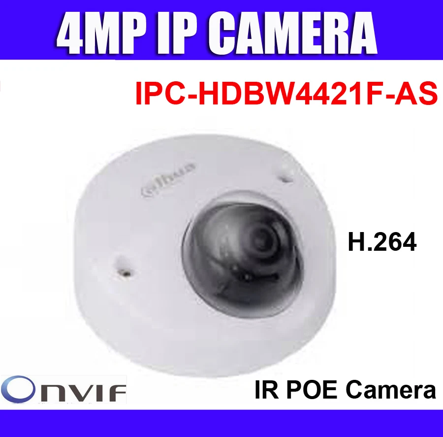 Оригинальная IPC HDBW4421F AS английская версия 4MP IP камера OEM WDR Vandalproof IR Dome POE