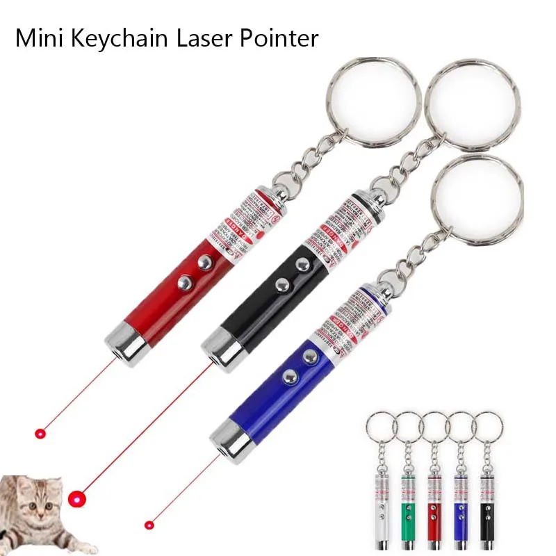 

2 in1 Red Laser Pointer Pen 5MW Mini Keychain Laser Pointer Pen Teaching Interactive With White LED Light for Childrens Play