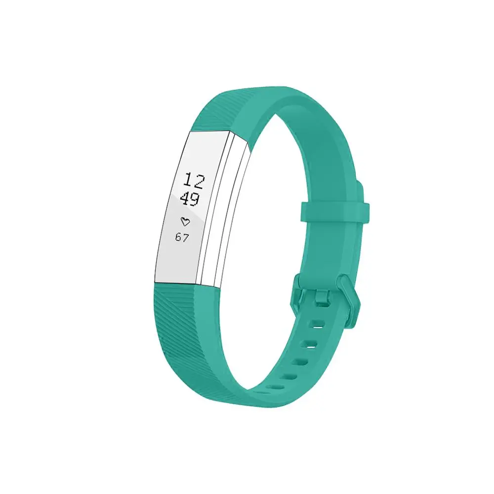Teal Ремешок Для Fitbit Alta HR и Alta с металлической застежкой, силиконовый сменный Ремешок Для Fitbit Alta HR/Alta 10 однотонных цветов - Цвет: Teal
