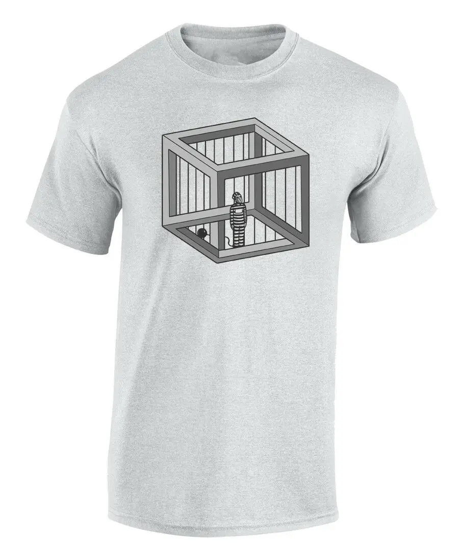 Escher Jail Оптическая иллюзия мужская пародия MC Artist футболка|Мужские футболки| |