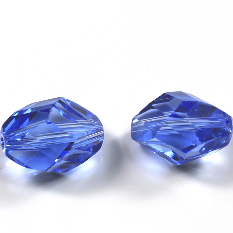 

Shangquan Twist Oval Beads 13x10mm AAA Crystal Glass DIY Beads For Jewelry Making