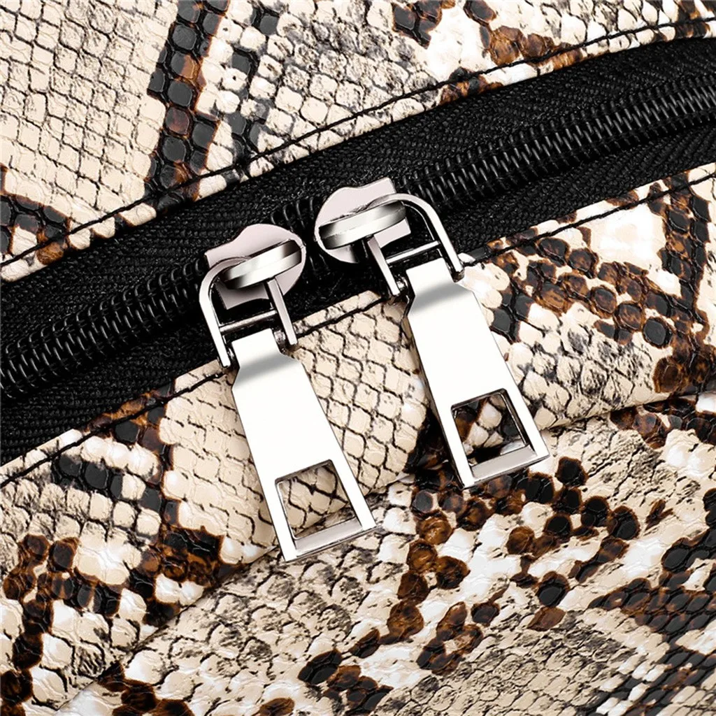 High Quality Leather Leopard Backpack Women School Rucksack College Style Double Shoulder Bags Satchel Backpacks JUNE18