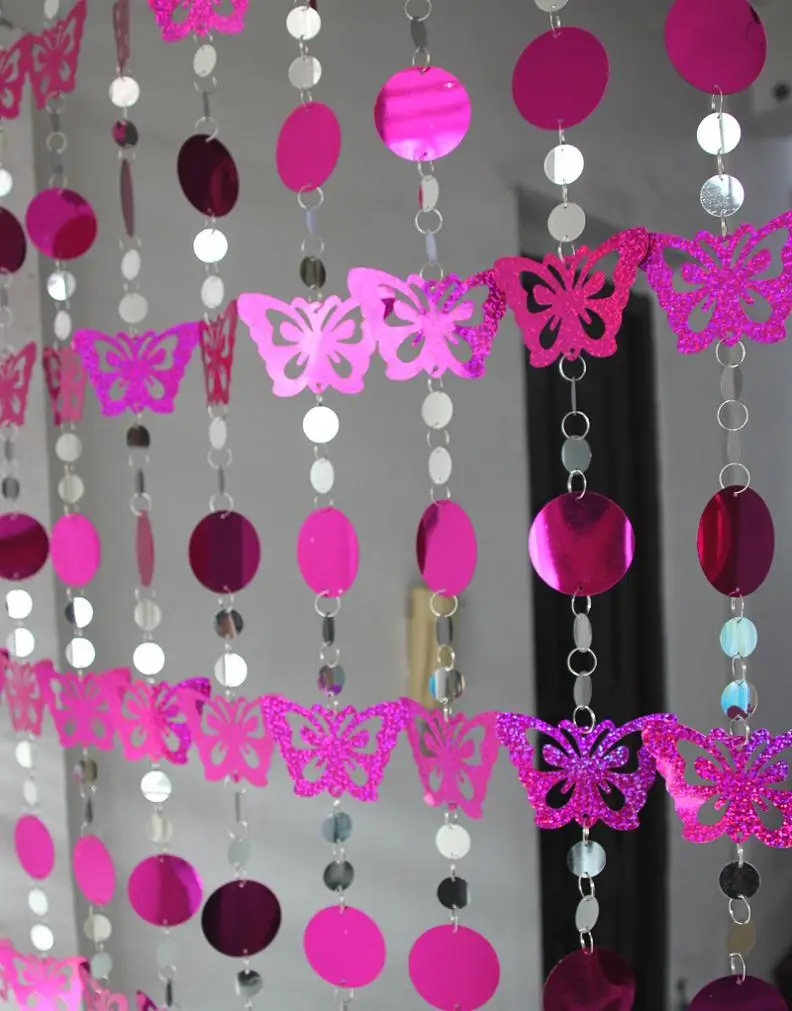 Purple 10 м DIY интерьерные декоративные занавески с блестками пластиковые дверные занавески s Свадебные Рождественские вечерние принадлежности - Цвет: Purple