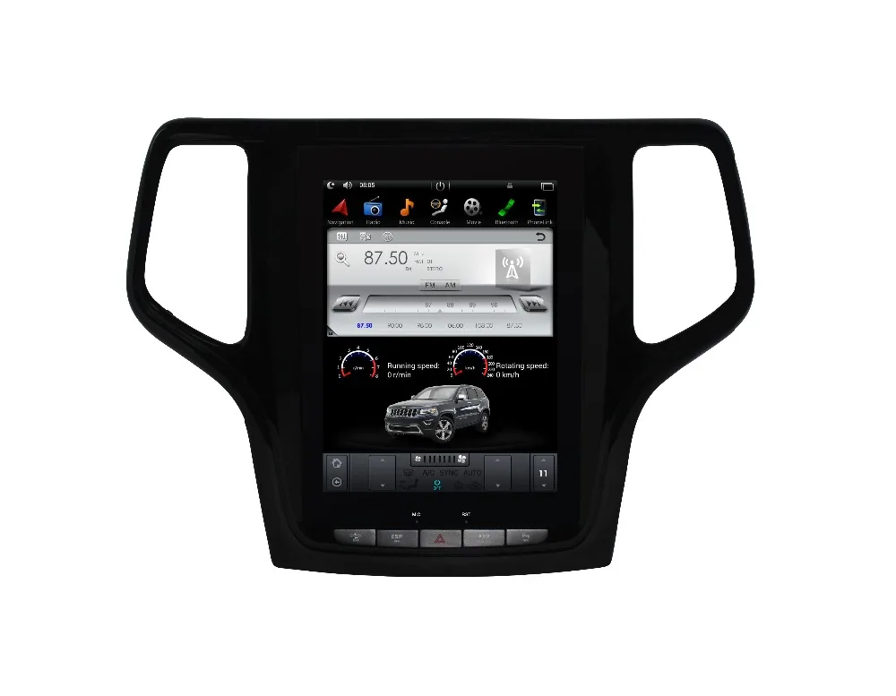 10,4 дюймов вертикальный экран Tesla стиль Android 7,1 автомобильный DVD gps плеер для Jeep Grand Cherokee 2012 2013