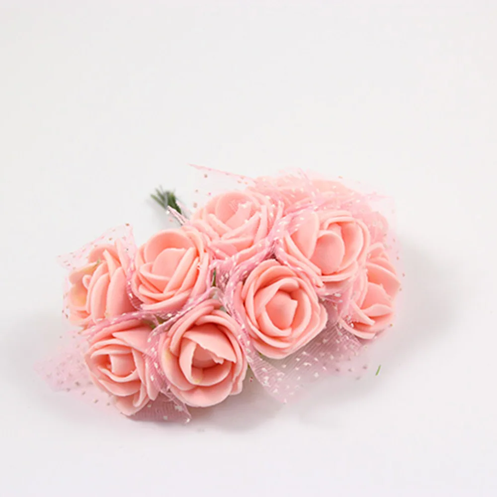 144 шт./лот 2 5 см диаметр многоцветный PE Роза пена мини искусственный шелк цветок